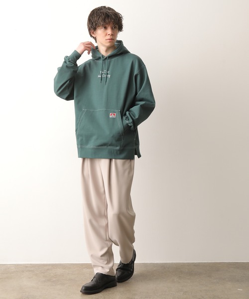 BEN DAVIS（ベンデイビス）の「【別注】BEN DAVIS 配色ステッチヘビー裏毛パーカー（パーカー・メンズ・ホワイト/ベージュ/グリーン/パープル・M/L/LL）」の5枚目の写真