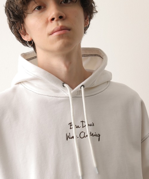 BEN DAVIS（ベンデイビス）の「【別注】BEN DAVIS 配色ステッチヘビー裏毛パーカー（パーカー・メンズ・ホワイト/ベージュ/グリーン/パープル・M/L/LL）」の14枚目の写真