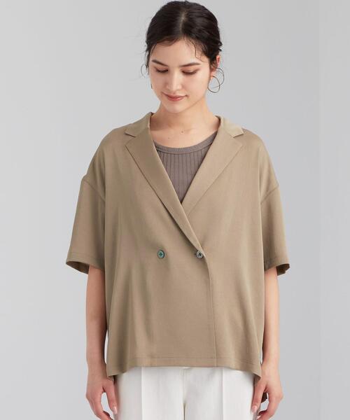 green label relaxing(グリーンレーベルリラクシング)の「FM ハンマーサテン カイキン シャツ(シャツ/ブラウス・レディース・ナチュラル/オリーブ/ライトブルー・FREE)」の1枚目の写真