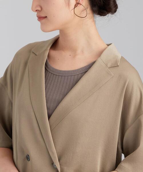 green label relaxing(グリーンレーベルリラクシング)の「FM ハンマーサテン カイキン シャツ(シャツ/ブラウス・レディース・ナチュラル/オリーブ/ライトブルー・FREE)」の8枚目の写真