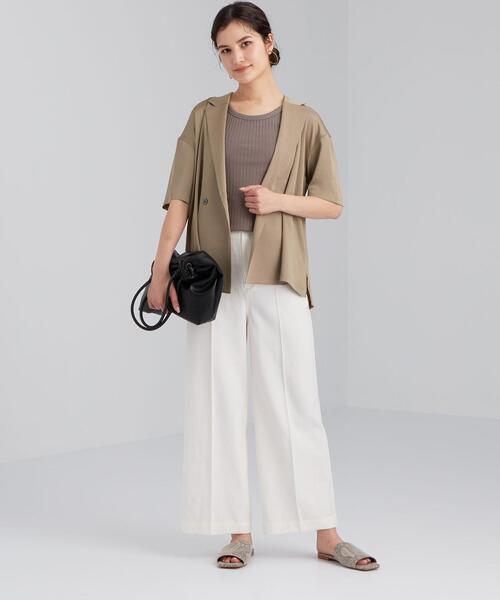 green label relaxing(グリーンレーベルリラクシング)の「FM ハンマーサテン カイキン シャツ(シャツ/ブラウス・レディース・ナチュラル/オリーブ/ライトブルー・FREE)」の10枚目の写真