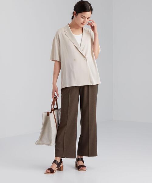 green label relaxing(グリーンレーベルリラクシング)の「FM ハンマーサテン カイキン シャツ(シャツ/ブラウス・レディース・ナチュラル/オリーブ/ライトブルー・FREE)」の5枚目の写真