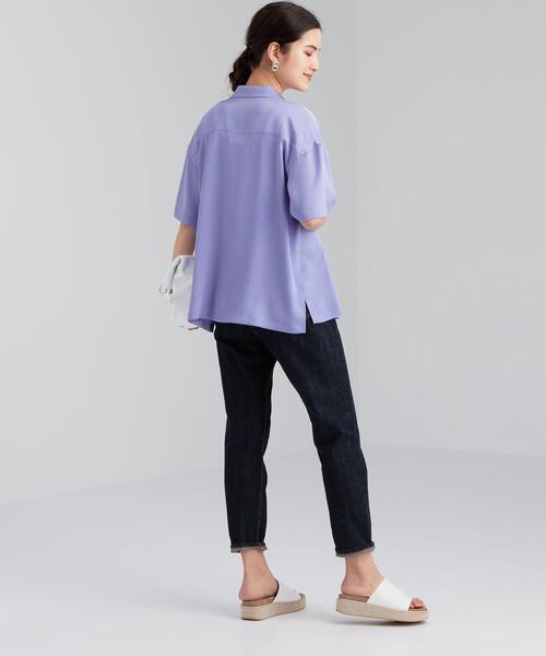 green label relaxing(グリーンレーベルリラクシング)の「FM ハンマーサテン カイキン シャツ(シャツ/ブラウス・レディース・ナチュラル/オリーブ/ライトブルー・FREE)」の15枚目の写真