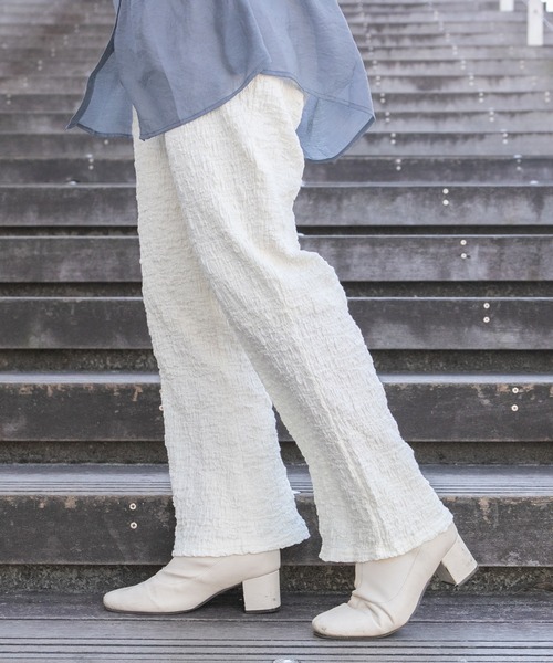 PairPair（ペアペア）の「ジャガードイージーパンツ（その他パンツ・レディース・アイボリー/モカ・FREE）」の8枚目の写真