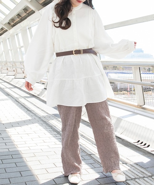 PairPair（ペアペア）の「ジャガードイージーパンツ（その他パンツ・レディース・アイボリー/モカ・FREE）」の10枚目の写真