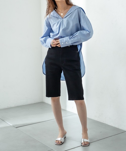 mystic（ミスティック）の「カットオフハーフパンツ（その他パンツ・レディース・ブラック/ブルー・FREE）」の4枚目の写真