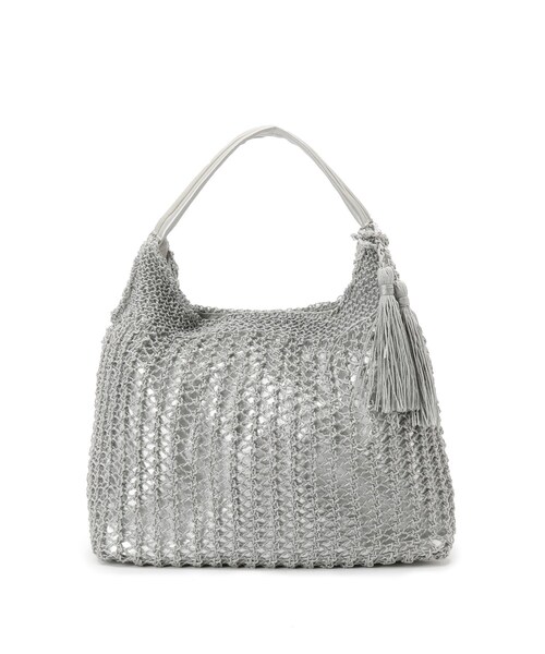 SHOO・LA・RUE（シューラルー）の「◆光沢ニットワンショルバッグ（ショルダーバッグ・レディース・グレー/サンドベージュ/ブラック・00）」の2枚目の写真