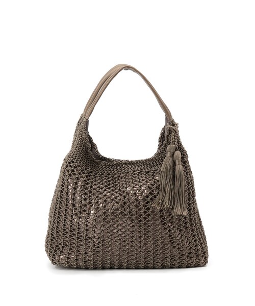 SHOO・LA・RUE（シューラルー）の「◆光沢ニットワンショルバッグ（ショルダーバッグ・レディース・グレー/サンドベージュ/ブラック・00）」の4枚目の写真