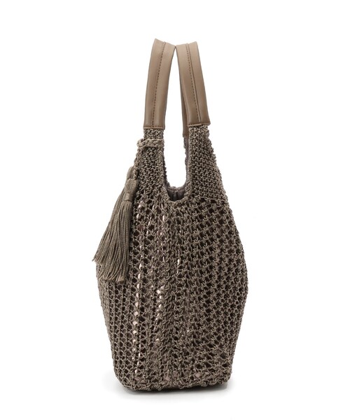 SHOO・LA・RUE（シューラルー）の「◆光沢ニットワンショルバッグ（ショルダーバッグ・レディース・グレー/サンドベージュ/ブラック・00）」の5枚目の写真