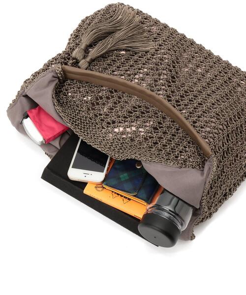 SHOO・LA・RUE（シューラルー）の「◆光沢ニットワンショルバッグ（ショルダーバッグ・レディース・グレー/サンドベージュ/ブラック・00）」の9枚目の写真