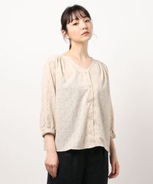 ehka sopo | 花柄Vネックブラウス(シャツ/ブラウス)
