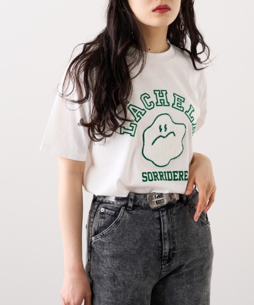 RASVOA（ラスボア）の「スマイル？カレッジＴシャツ（Tシャツ/カットソー・レディース・ブラック/オフホワイト・FREE）」の18枚目の写真