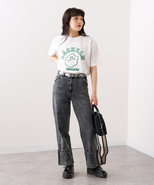 RASVOA（ラスボア）の「スマイル？カレッジＴシャツ（Tシャツ/カットソー・レディース・ブラック/オフホワイト・FREE）」の12枚目の写真