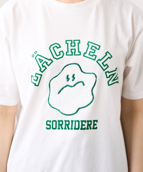 RASVOA（ラスボア）の「スマイル？カレッジＴシャツ（Tシャツ/カットソー・レディース・ブラック/オフホワイト・FREE）」の8枚目の写真