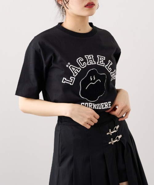 RASVOA（ラスボア）の「スマイル？カレッジＴシャツ（Tシャツ/カットソー・レディース・ブラック/オフホワイト・FREE）」の22枚目の写真