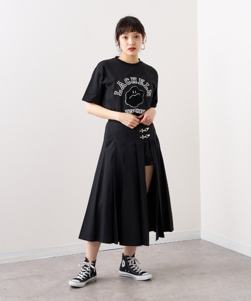 RASVOA（ラスボア）の「スマイル？カレッジＴシャツ（Tシャツ/カットソー・レディース・ブラック/オフホワイト・FREE）」の7枚目の写真