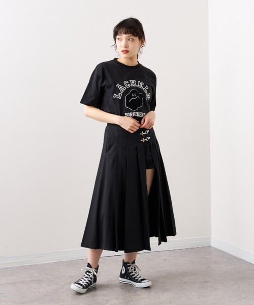 RASVOA（ラスボア）の「スマイル？カレッジＴシャツ（Tシャツ/カットソー・レディース・ブラック/オフホワイト・FREE）」の13枚目の写真