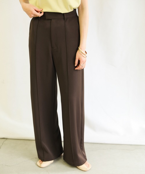 select MOCA(セレクトモカ)の「センターラインステッチワイドパンツ(スラックス・レディース・パープル/ブラウン/ブルー・SMALL/MEDIUM/LARGE)」の17枚目の写真