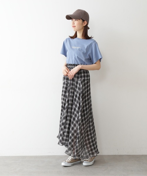 FREE'S MART（フリーズマート）の「【Sシリーズ対応】チェック柄楊柳イレヘムフレアスカート（スカート・レディース・ブラック系その他/ブラウン系その他・SMALL/MEDIUM）」の9枚目の写真