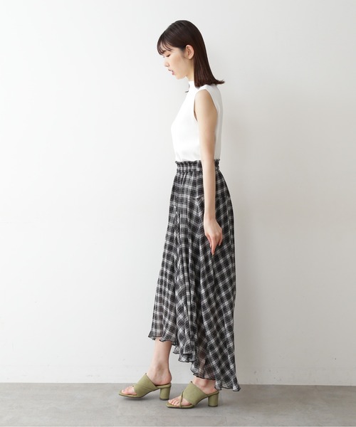FREE'S MART（フリーズマート）の「【Sシリーズ対応】チェック柄楊柳イレヘムフレアスカート（スカート・レディース・ブラック系その他/ブラウン系その他・SMALL/MEDIUM）」の15枚目の写真