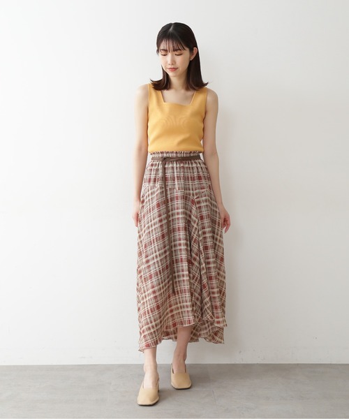 FREE'S MART（フリーズマート）の「【Sシリーズ対応】チェック柄楊柳イレヘムフレアスカート（スカート・レディース・ブラック系その他/ブラウン系その他・SMALL/MEDIUM）」の13枚目の写真