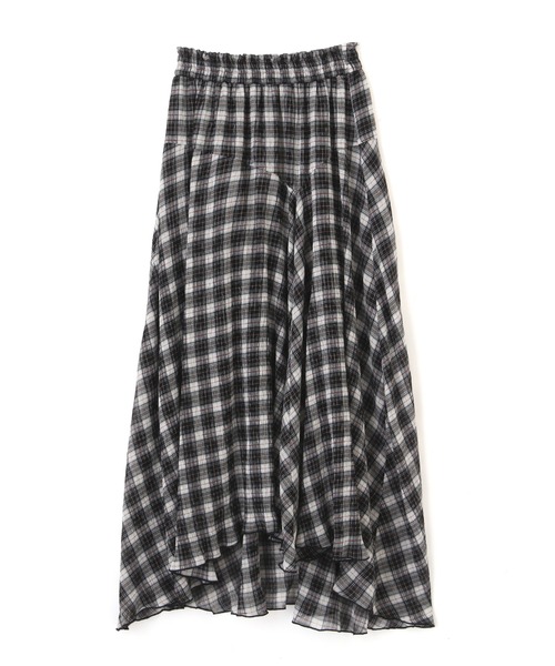 FREE'S MART（フリーズマート）の「【Sシリーズ対応】チェック柄楊柳イレヘムフレアスカート（スカート・レディース・ブラック系その他/ブラウン系その他・SMALL/MEDIUM）」の4枚目の写真