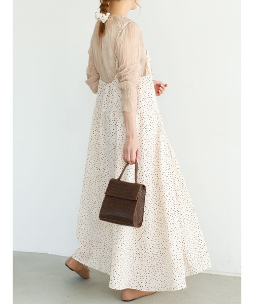 SLURR（スラ―）の「ドットピンタック切替フレアキャミワンピース（ワンピース・レディース・ブラック/アイボリー・FREE）」の12枚目の写真