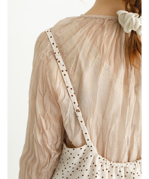 SLURR（スラ―）の「ドットピンタック切替フレアキャミワンピース（ワンピース・レディース・ブラック/アイボリー・FREE）」の14枚目の写真