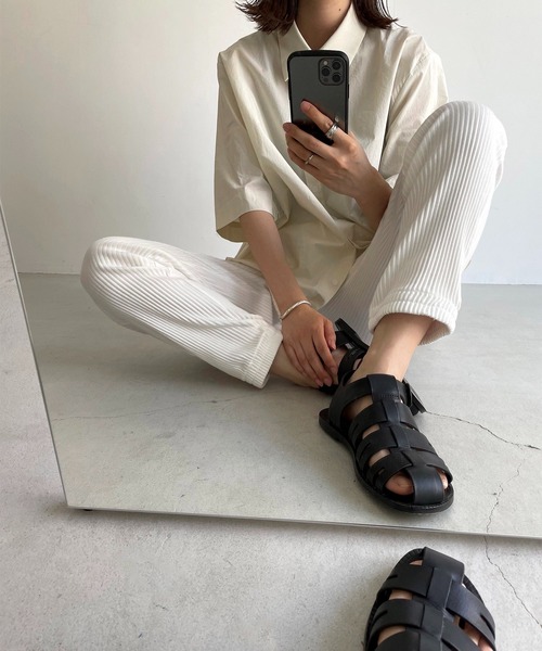 CANAL JEAN（キャナルジーン）の「RED CHOP WORKS(レッドチョップワークス) ソフトリブジョガーパンツ（その他パンツ・レディース・ホワイト/ブラック/ヘザーグレー・38/36）」の15枚目の写真