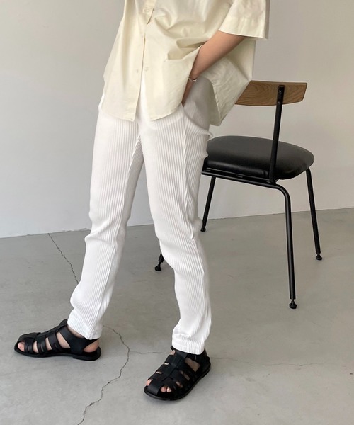 CANAL JEAN（キャナルジーン）の「RED CHOP WORKS(レッドチョップワークス) ソフトリブジョガーパンツ（その他パンツ・レディース・ホワイト/ブラック/ヘザーグレー・38/36）」の17枚目の写真