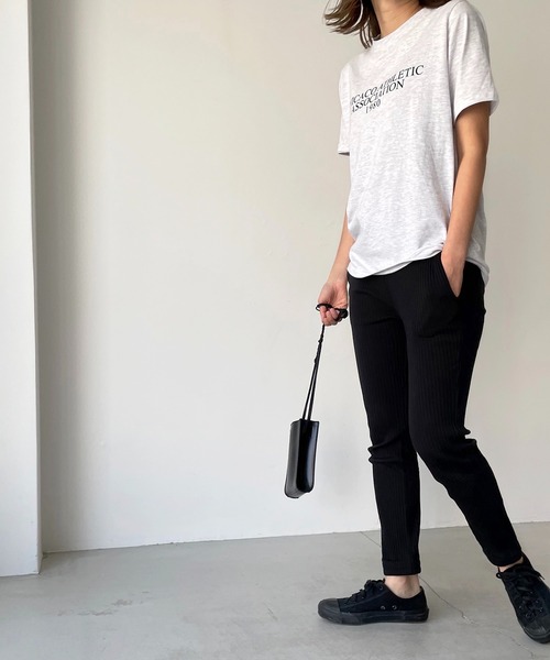 CANAL JEAN（キャナルジーン）の「RED CHOP WORKS(レッドチョップワークス) ソフトリブジョガーパンツ（その他パンツ・レディース・ホワイト/ブラック/ヘザーグレー・38/36）」の7枚目の写真