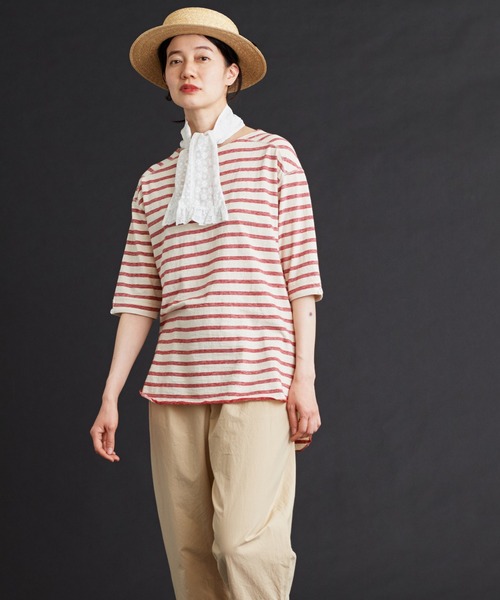 Malle（マル）の「malle レースパッチワーク　スカーフ（バンダナ/スカーフ・レディース・ネイビー/オフホワイト・FREE）」の3枚目の写真