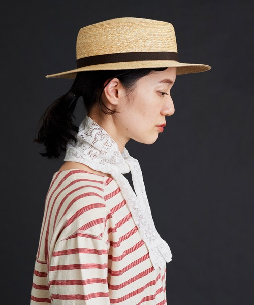 Malle（マル）の「malle レースパッチワーク　スカーフ（バンダナ/スカーフ・レディース・ネイビー/オフホワイト・FREE）」の6枚目の写真