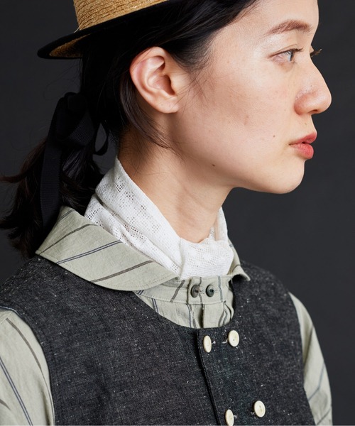 Malle（マル）の「malle レースパッチワーク　スカーフ（バンダナ/スカーフ・レディース・ネイビー/オフホワイト・FREE）」の17枚目の写真