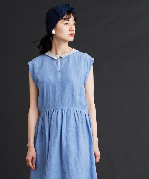 Malle（マル）の「malle レースパッチワーク　スカーフ（バンダナ/スカーフ・レディース・ネイビー/オフホワイト・FREE）」の19枚目の写真