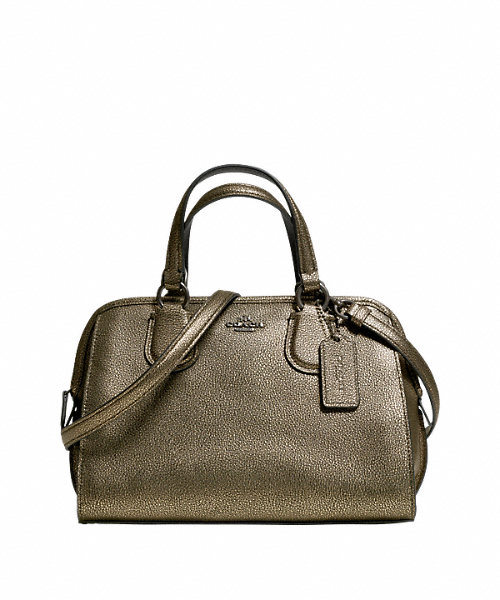 新品 COACH バッグ 2way メタリックレザー ミニベネットサッチェル