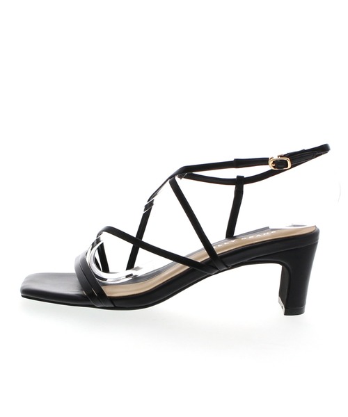 JELLY BEANS（ジェリービーンズ）の「ナローストラップクエアトゥサンダル(215-30009)JELLY BEANS(ジェリービーンズ)（サンダル・レディース・ブラック/ベージュ/シルバー・S/M/L）」の4枚目の写真