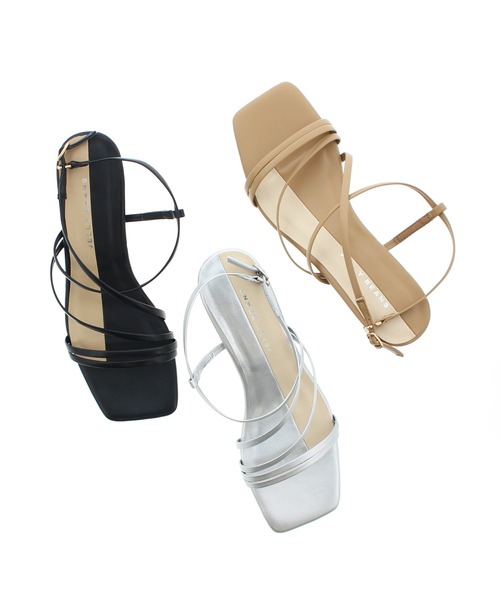 JELLY BEANS（ジェリービーンズ）の「ナローストラップクエアトゥサンダル(215-30009)JELLY BEANS(ジェリービーンズ)（サンダル・レディース・ブラック/ベージュ/シルバー・S/M/L）」の8枚目の写真