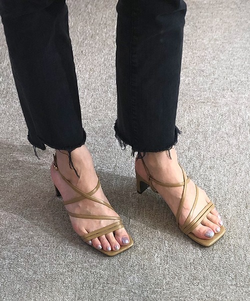 JELLY BEANS（ジェリービーンズ）の「ナローストラップクエアトゥサンダル(215-30009)JELLY BEANS(ジェリービーンズ)（サンダル・レディース・ブラック/ベージュ/シルバー・S/M/L）」の10枚目の写真