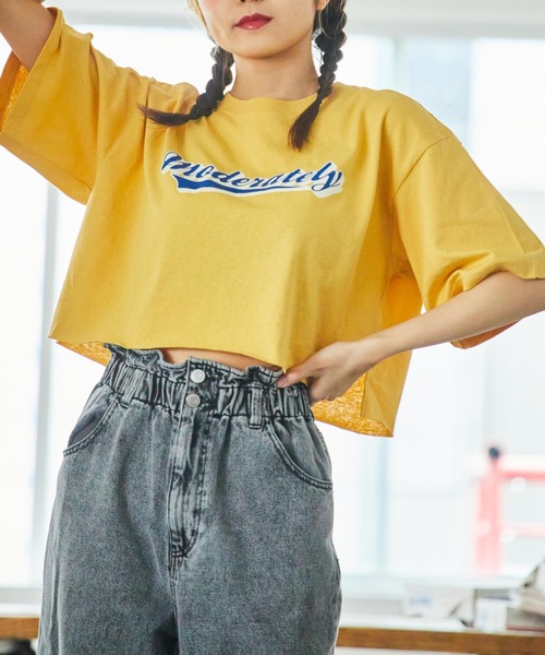 WEGO（ウィゴー）の「WEGO/グラフィックショートT（Tシャツ/カットソー・レディース・ホワイト/オフホワイト/サックスブルー/その他1/アニマル/スミクロ/ダークグリーン/その他6/イエロー/その他2/その他4/その他3/ホワイト系その他/マルチ/グリーン/オートミール/その他9/その他7/ネイビー/ブラック/その他8/その他5/ベージュ系その他5/その他10・FREE）」の13枚目の写真