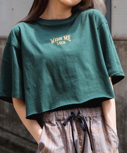 WEGO（ウィゴー）の「WEGO/グラフィックショートT（Tシャツ/カットソー・レディース・ホワイト/オフホワイト/サックスブルー/その他1/アニマル/スミクロ/ダークグリーン/その他6/イエロー/その他2/その他4/その他3/ホワイト系その他/マルチ/グリーン/オートミール/その他9/その他7/ネイビー/ブラック/その他8/その他5/ベージュ系その他5/その他10・FREE）」の10枚目の写真