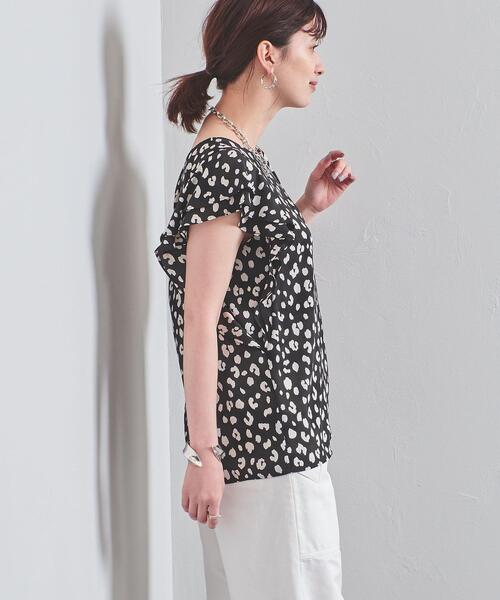 UNITED ARROWS（ユナイテッドアローズ）の「UWFM レオパードプリント ラッフルスリーブ ブラウス◆（シャツ/ブラウス・レディース・ブラック/ベージュ・38/36）」の4枚目の写真