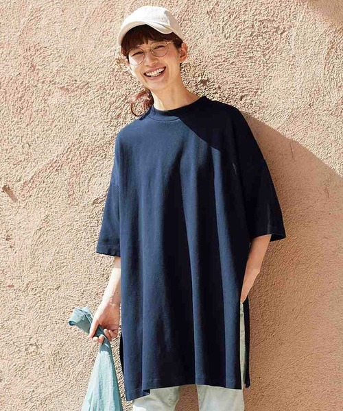 Sunny clouds（サニークラウズ）の「サニークラウズ　ノッポのＴシャツ（Tシャツ/カットソー・レディース・ホワイト/ネイビー・MEDIUM/LARGE/X-LARGE/XX-LARGE）」の2枚目の写真