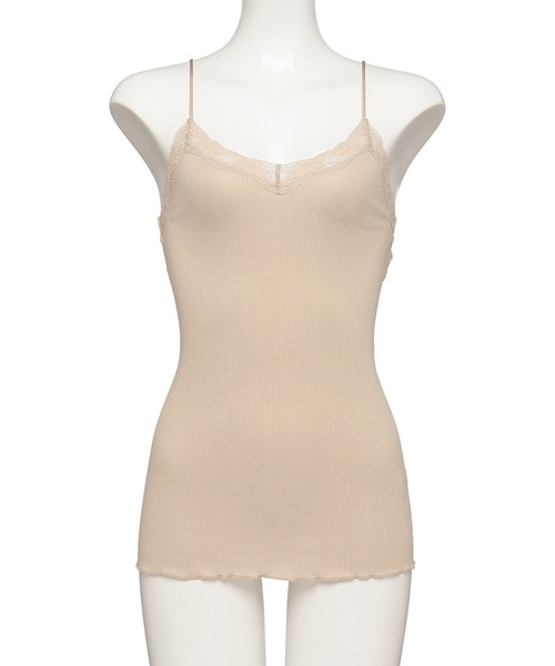 Chut！ INTIMATES（シュットインティメイツ）の「【綿70％ シルク30％】コットンシルク キャミソール (C165)（その他アンダーウェア/インナー・レディース・チャコールグレー/ライトグレー/ブラック/ダークブラウン/カーキ/ピンクベージュ/ライトベージュ/モーブ系/ライトブルーグレー/パープル・L/M）」の6枚目の写真