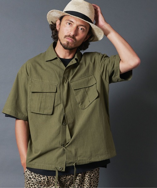 THE TWENTYSEVEN（ザ トゥエンティーセブン）の「The TWENTYSEVEN:MILITARY OVERSHIRT ミリタリーオーバーシャツ（シャツ/ブラウス・メンズ・ブラック/ベージュ/オリーブ・M/L）」の3枚目の写真