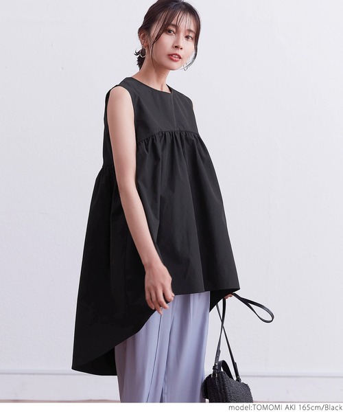 coca(coca)(コカ)の「テールカットギャザーブラウス(シャツ/ブラウス・レディース・ホワイト/ブラック・ONE SIZE)」の5枚目の写真