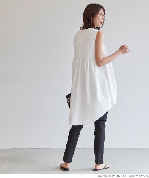 coca(coca)(コカ)の「テールカットギャザーブラウス(シャツ/ブラウス・レディース・ホワイト/ブラック・ONE SIZE)」の10枚目の写真