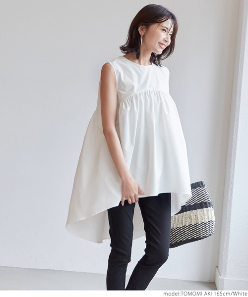 coca(coca)(コカ)の「テールカットギャザーブラウス(シャツ/ブラウス・レディース・ホワイト/ブラック・ONE SIZE)」の12枚目の写真