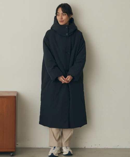 Auntie Rosa Holiday（アンティローザホリデー）の「2WAY中綿オーバーフーディコート（撥水加工/ウォッシャブル）（その他アウター・レディース・ホワイト/ブラック/グレイッシュベージュ・FREE）」の13枚目の写真