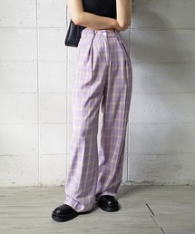 ホックタックセミワイドチェックパンツ【数量限定販売】